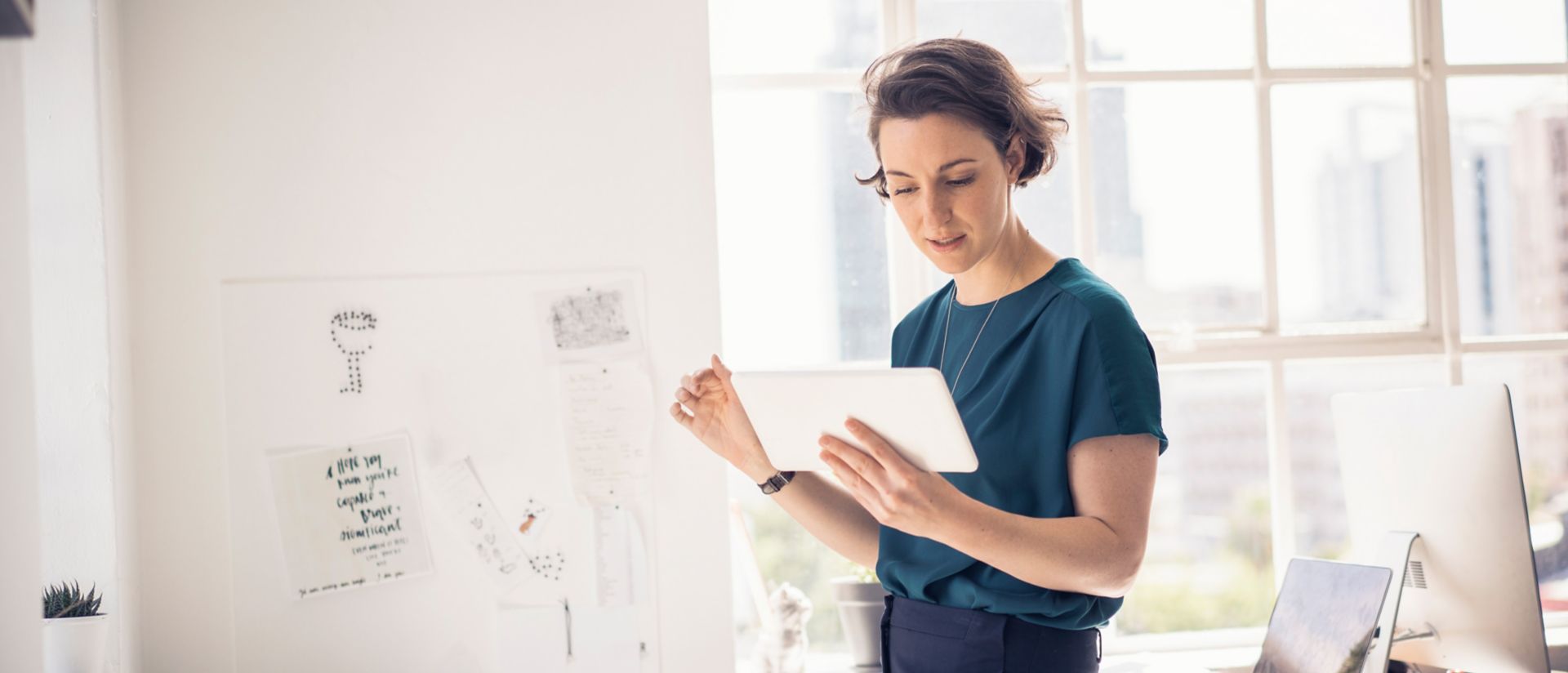 image of woman working in office