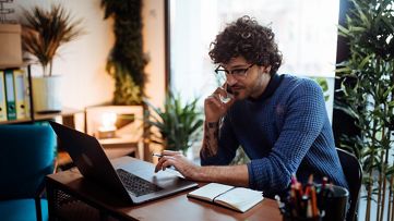 Person asking question to a chatbot