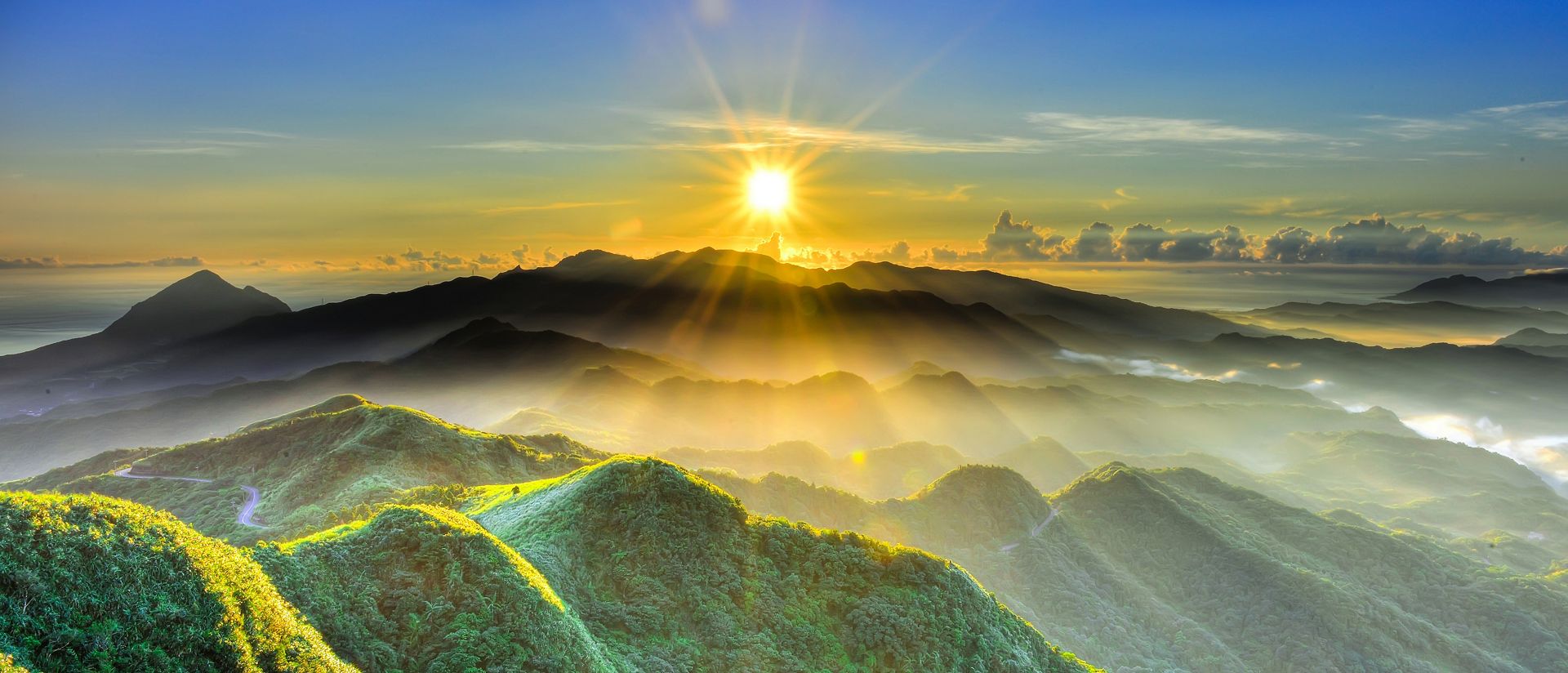 lever de soleil au-dessus d'une forêt tropicale embrumée, représentant l'aide que les logiciels de durabilité SAP peuvent apporter à votre entreprise pour rendre leurs opérations plus durables