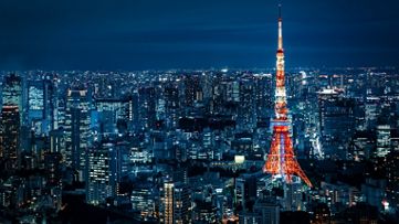 写真：夜の東京のスカイライン
