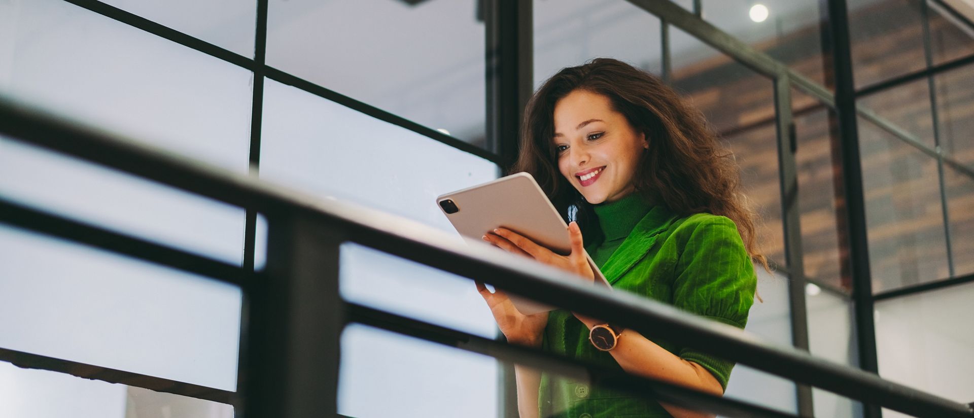 Businesswoman using digital tablet in the office