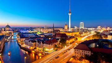 Berlin at sunset