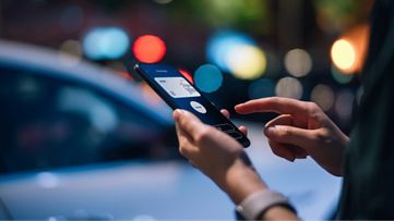 woman accessing phone entering secure pin