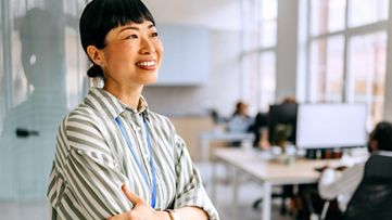 Smiling woman in office