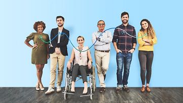 Un groupe de collaborateurs.