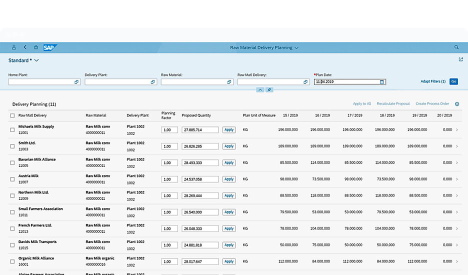 Screenshot of SAP Dairy Management by msg