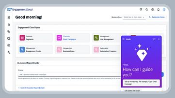 SAP Engagement Cloud screen with Joule agents